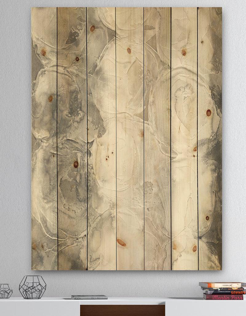 designq Gray Circles I - Modern & Contemporary Print on Natural Pine Wood