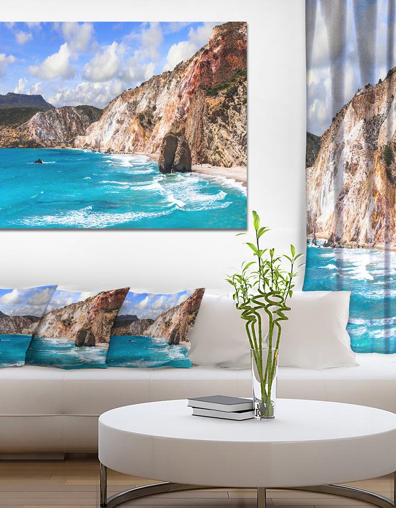 designq Greek Islands Scenic Beaches - Landscape Canvas Wall Artwork
