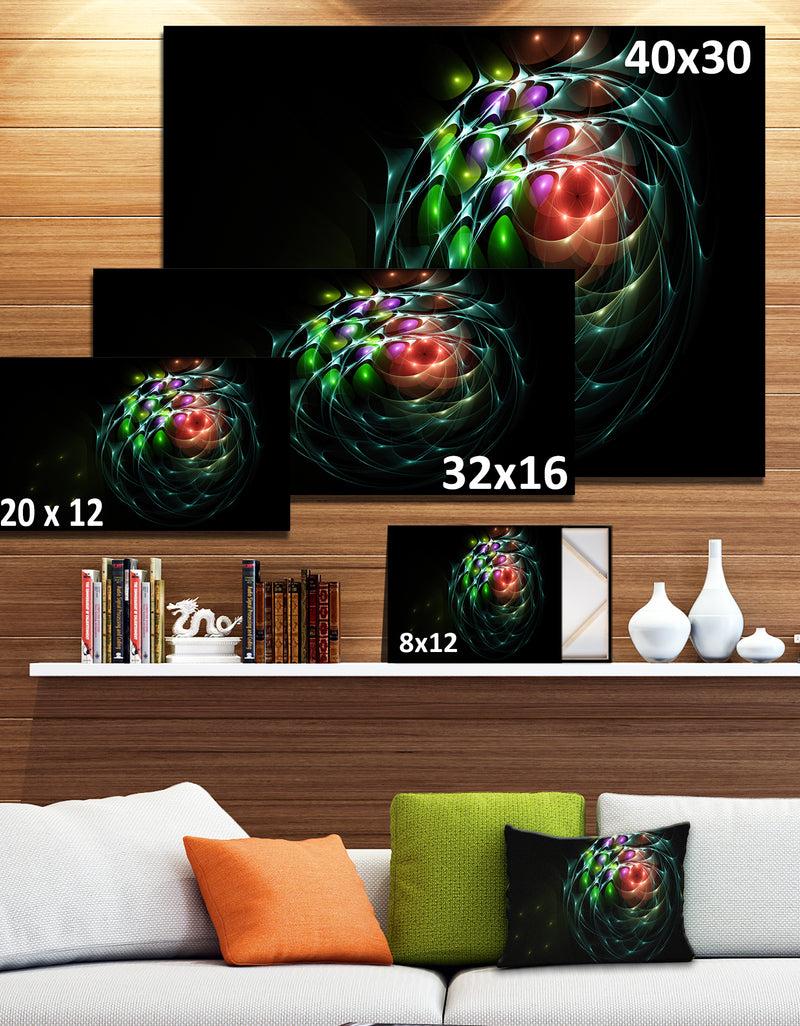 Designq Green 3D Surreal Fractal Design'Large Abstract Canvas Art Print