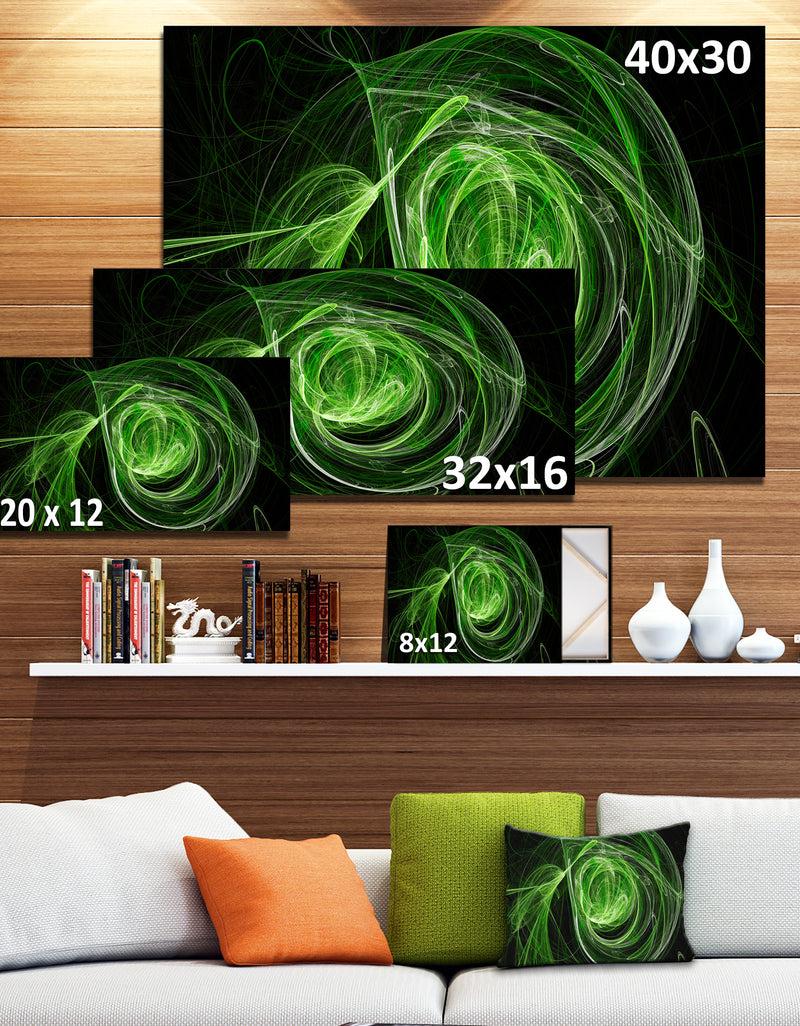 Designq Green Ball Of Yarn - Abstract Digital Art Canvas Print