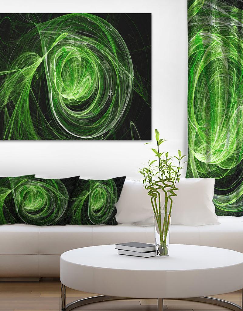 designq Green Ball of Yarn - Abstract Digital Art Canvas Print