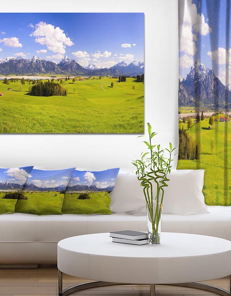 designq Green Bavaria Field Panorama - Modern Landscpae Wall Art