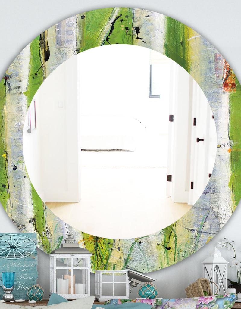 designq Green Birch Forest - Traditional Mirror - Oval or Round Wall Mirror