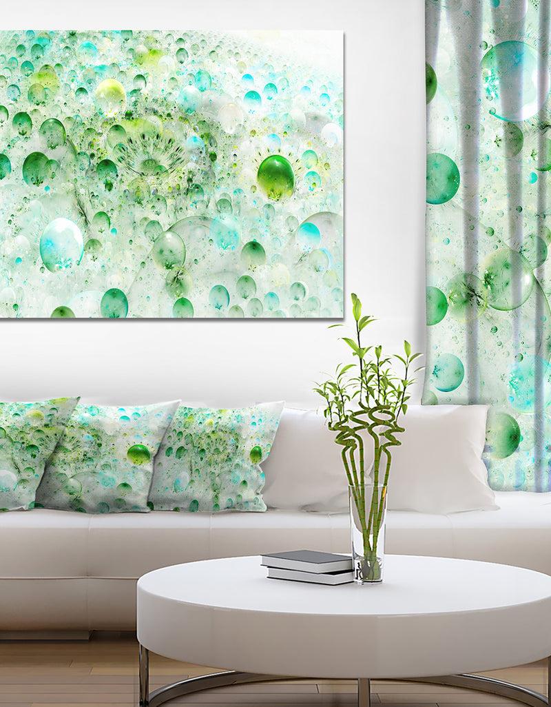 designq Green Blue Fractal Molecules - Extra Large Abstract Canvas Wall Art
