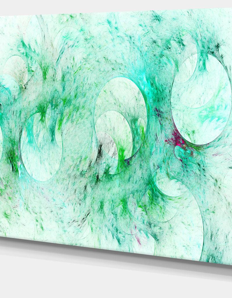 Designq Green Circles Fractal Texture - Abstract Artwork On Canvas