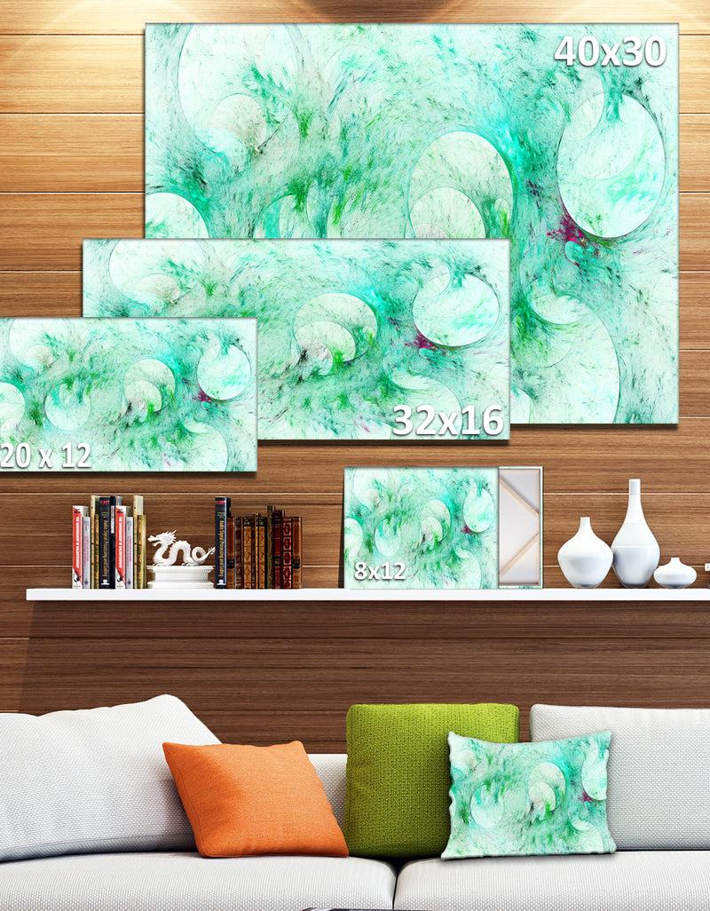 Designq Green Circles Fractal Texture - Abstract Artwork On Canvas