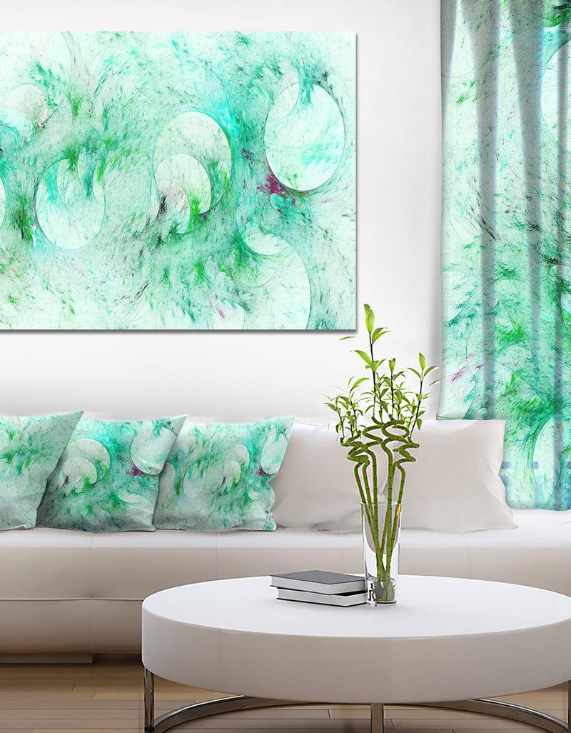 designq Green Circles Fractal Texture - Abstract Artwork on Canvas