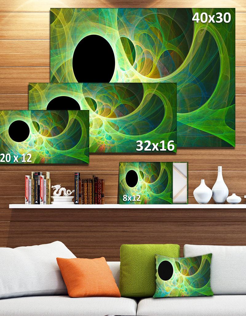 Designq Green Fractal Angel Wings - Abstract Wall Art Canvas