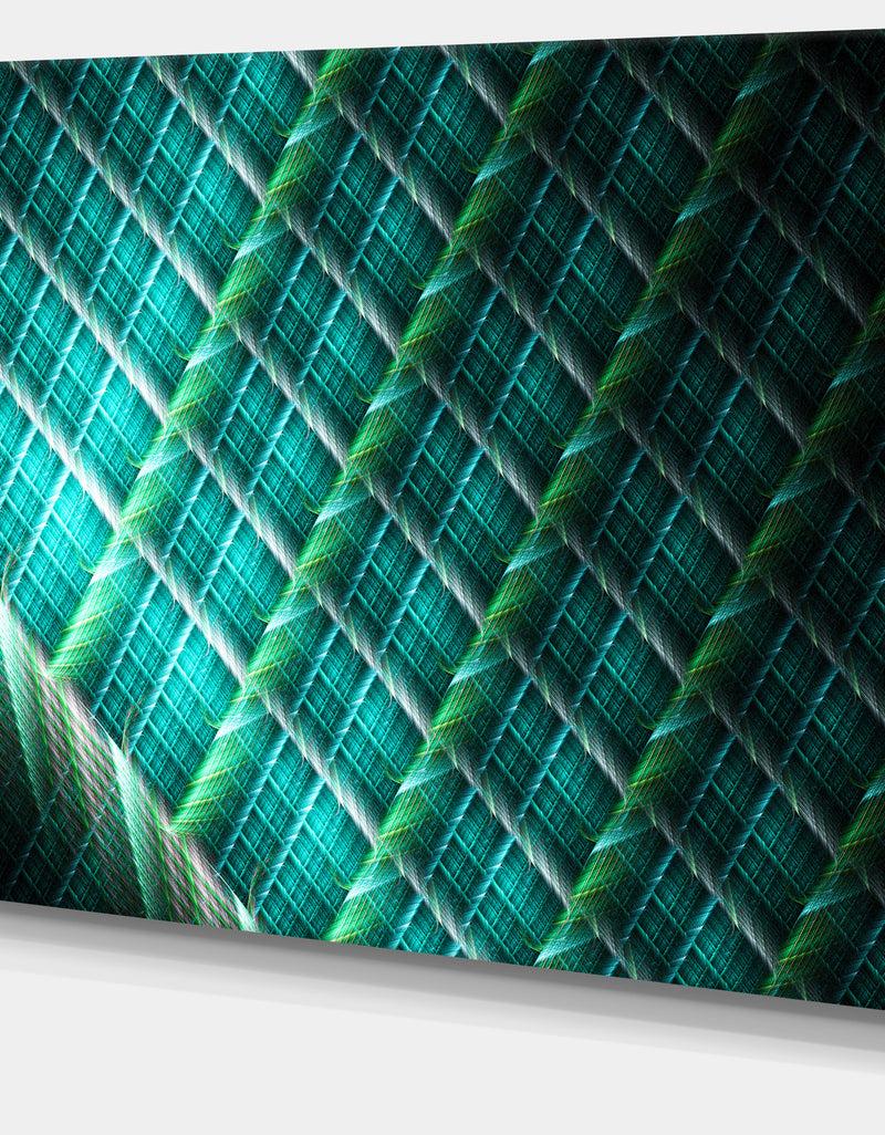 Designq Green Fractal Grill Pattern - Extra Large Abstract Art On Canvas
