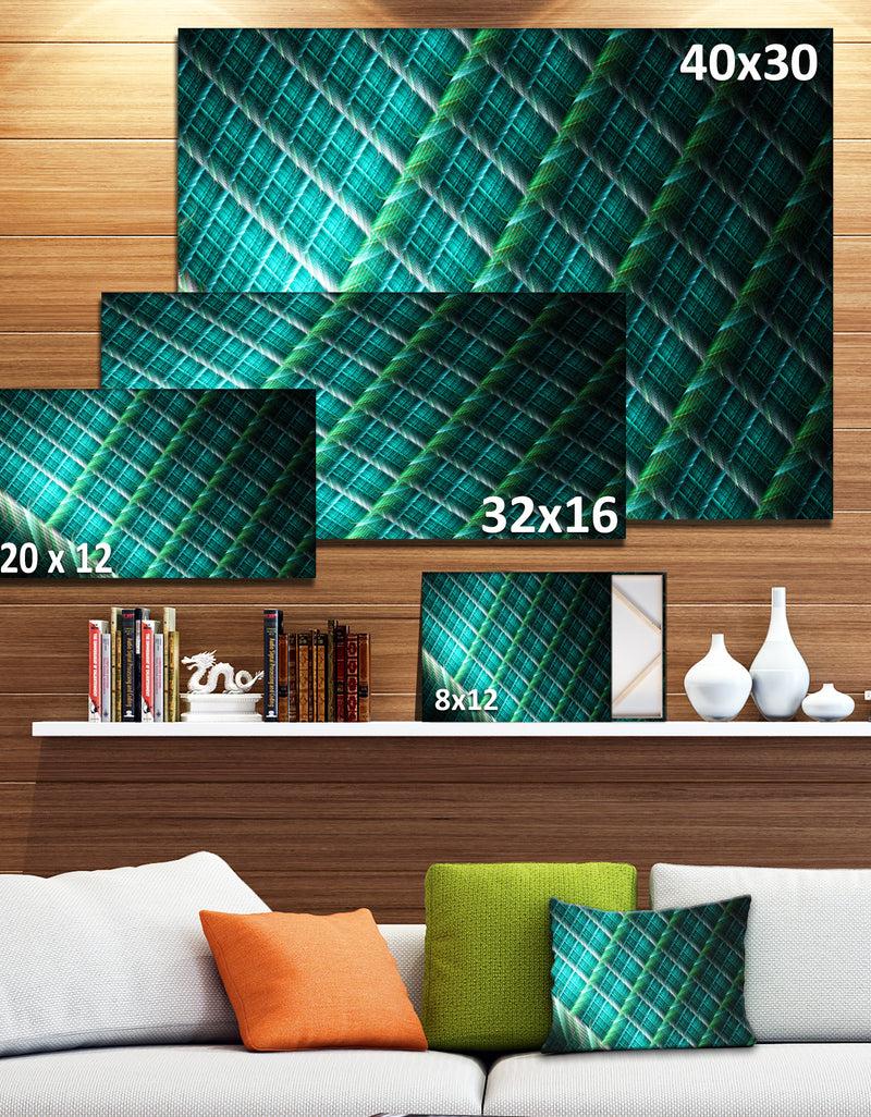 Designq Green Fractal Grill Pattern - Extra Large Abstract Art On Canvas