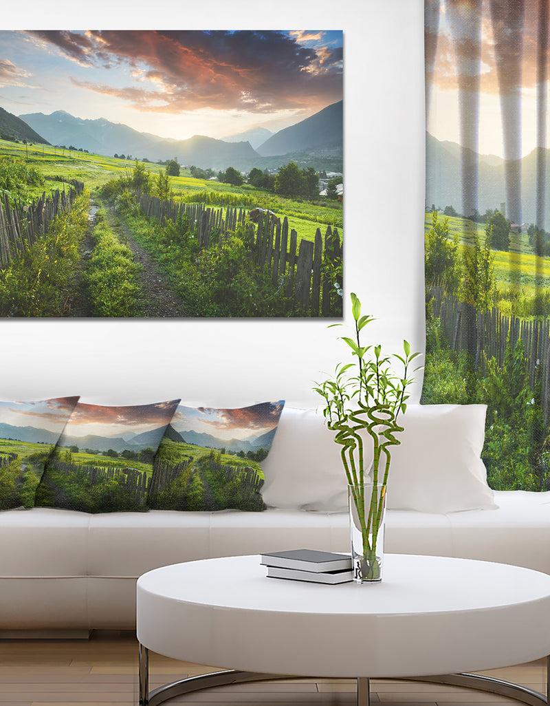 designq Green Georgian Mountain Valley - Landscape Wall Artwork