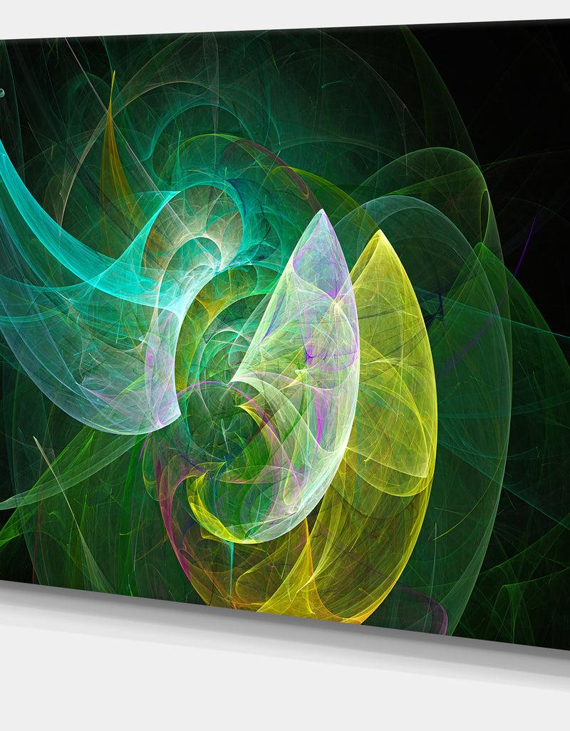 Designq Green Mystic Psychedelic Texture - Extra Large Abstract Art On Canvas