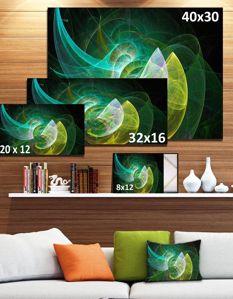 Designq Green Mystic Psychedelic Texture - Extra Large Abstract Art On Canvas