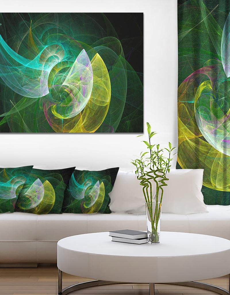 designq Green Mystic Psychedelic Texture - Extra Large Abstract Art on Canvas
