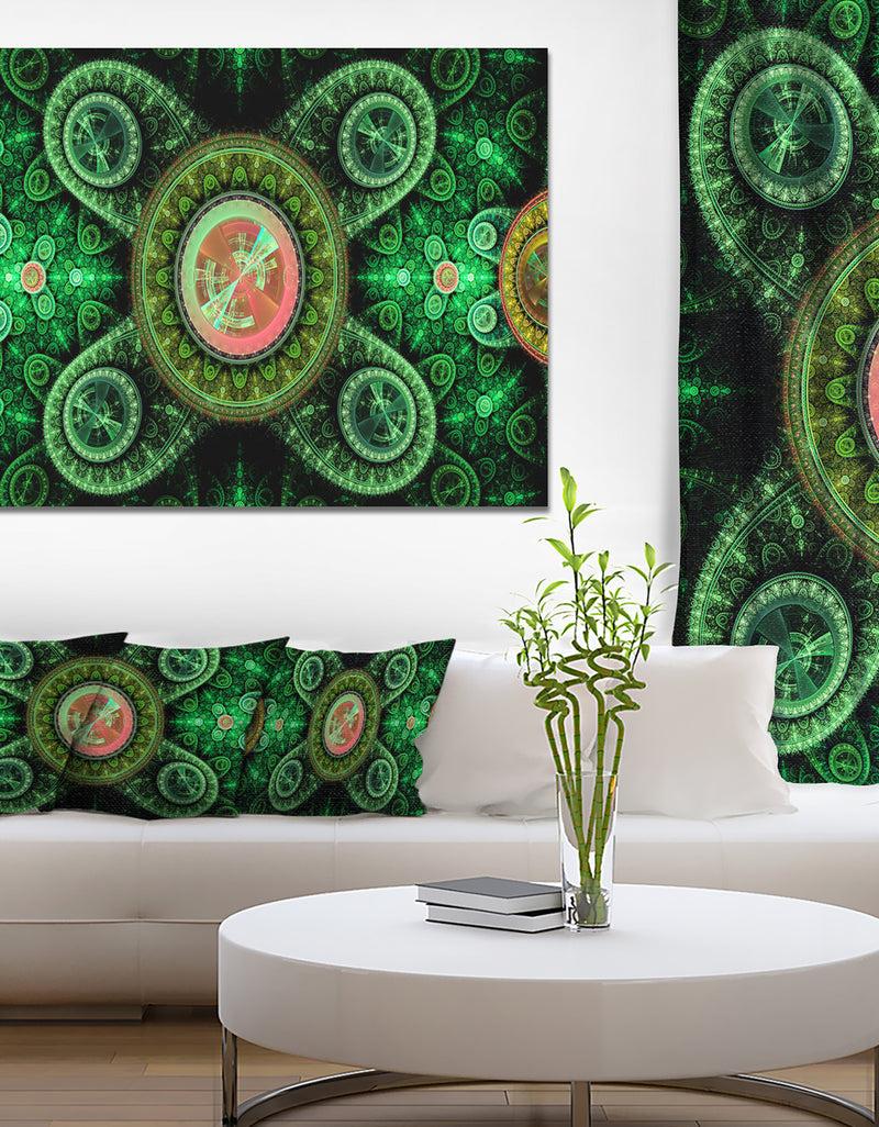 designq Green Psychedelic Relaxing Art - Extra Large Canvas Art Print