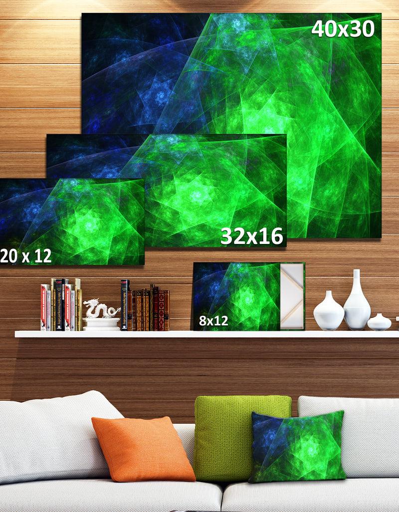 Designq Green Rotating Polyhedron - Extra Large Canvas Art Print