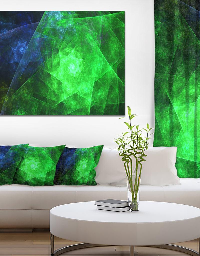 designq Green Rotating Polyhedron - Extra Large Canvas Art Print