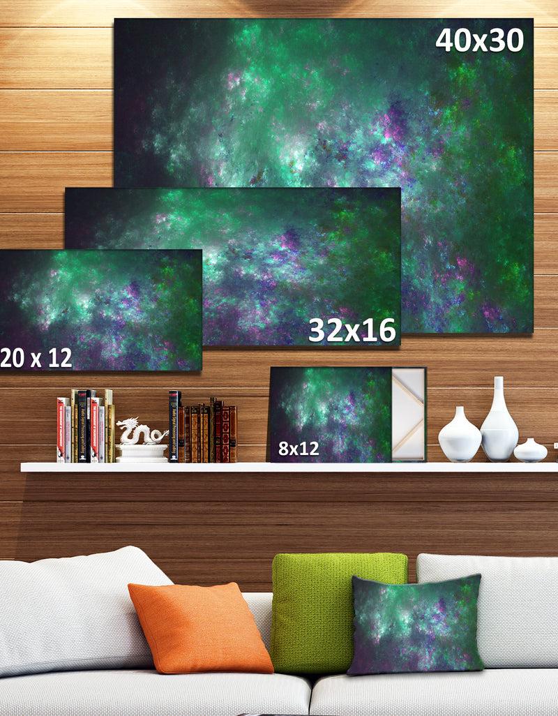 Designq Green Starry Fractal Sky - Abstract Wall Artwork