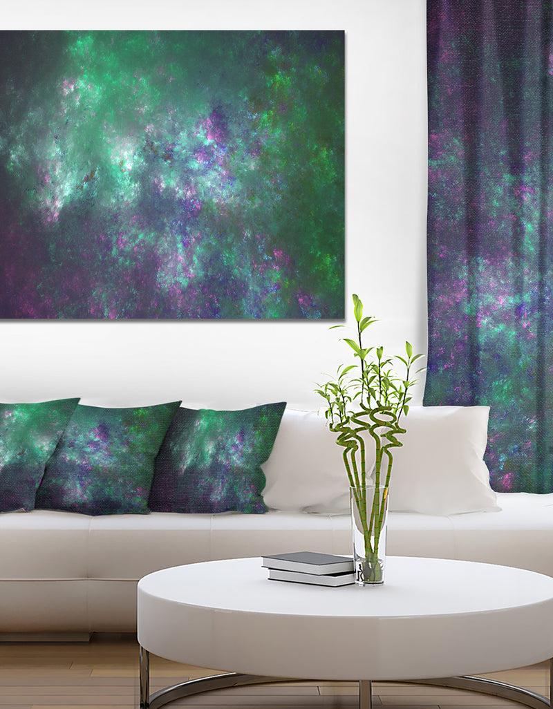 designq Green Starry Fractal Sky - Abstract Wall Artwork