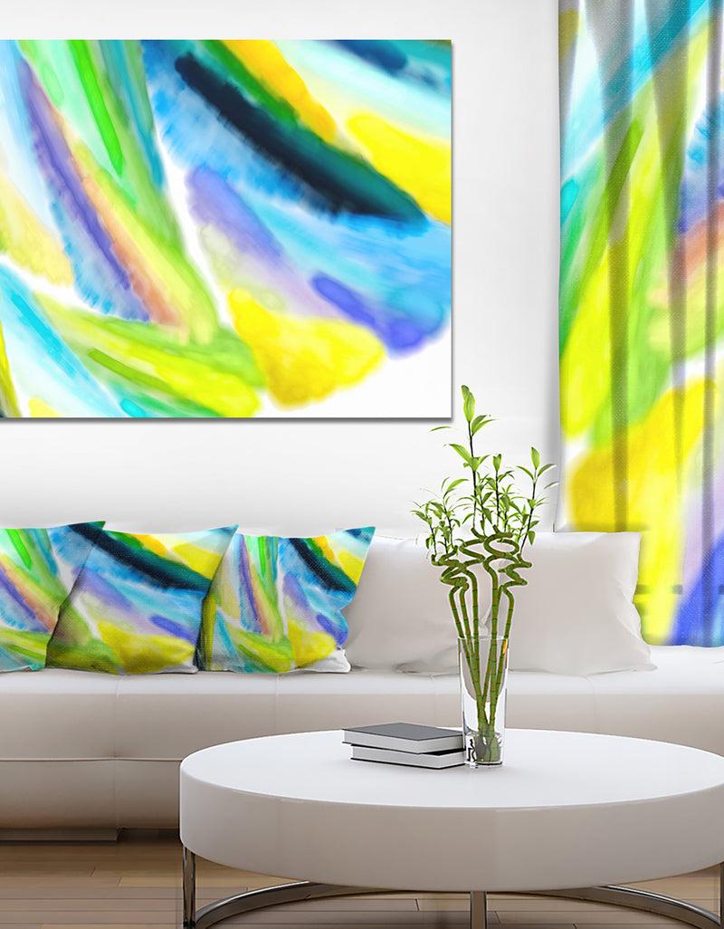 designq Green Vibrant Brushstrokes - Extra Large Abstract Canvas Art Print