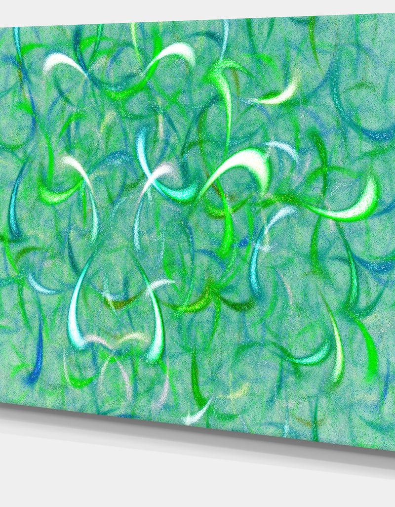 Designq Green Watercolor Fractal Pattern'Large Abstract Canvas Art Print