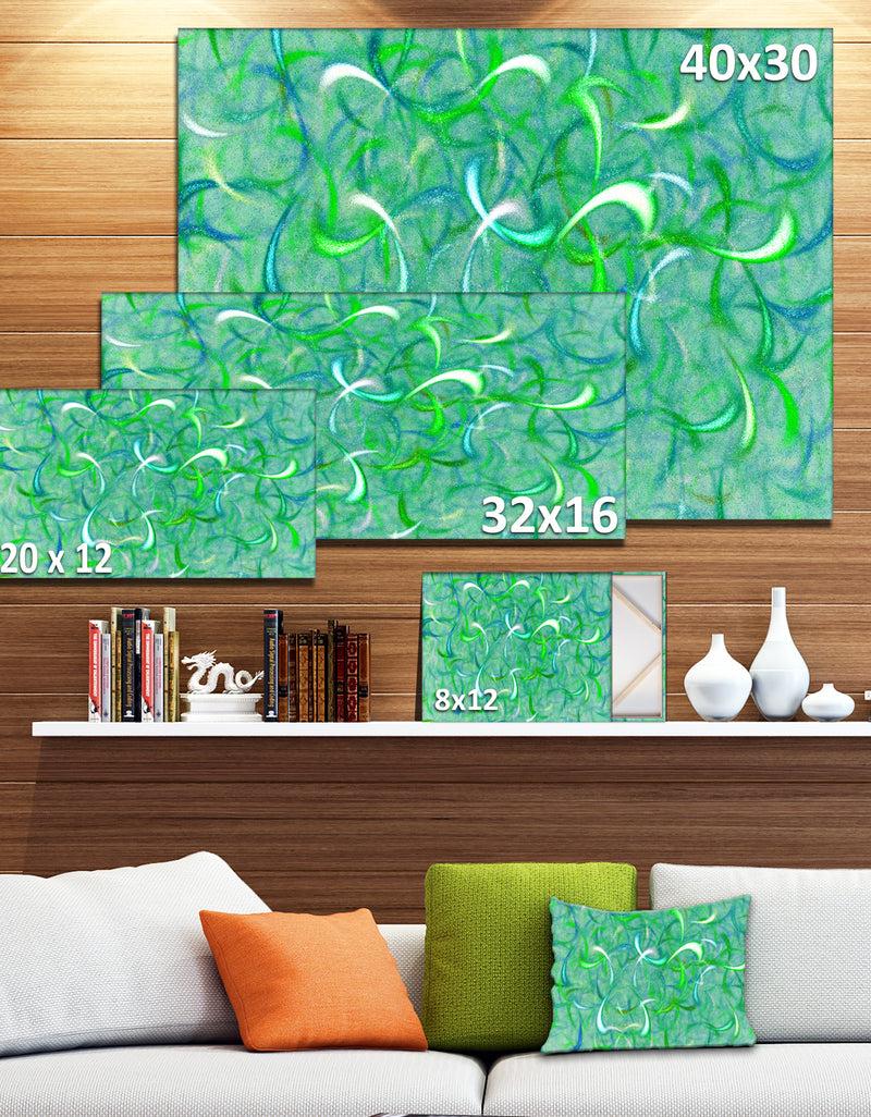 Designq Green Watercolor Fractal Pattern'Large Abstract Canvas Art Print