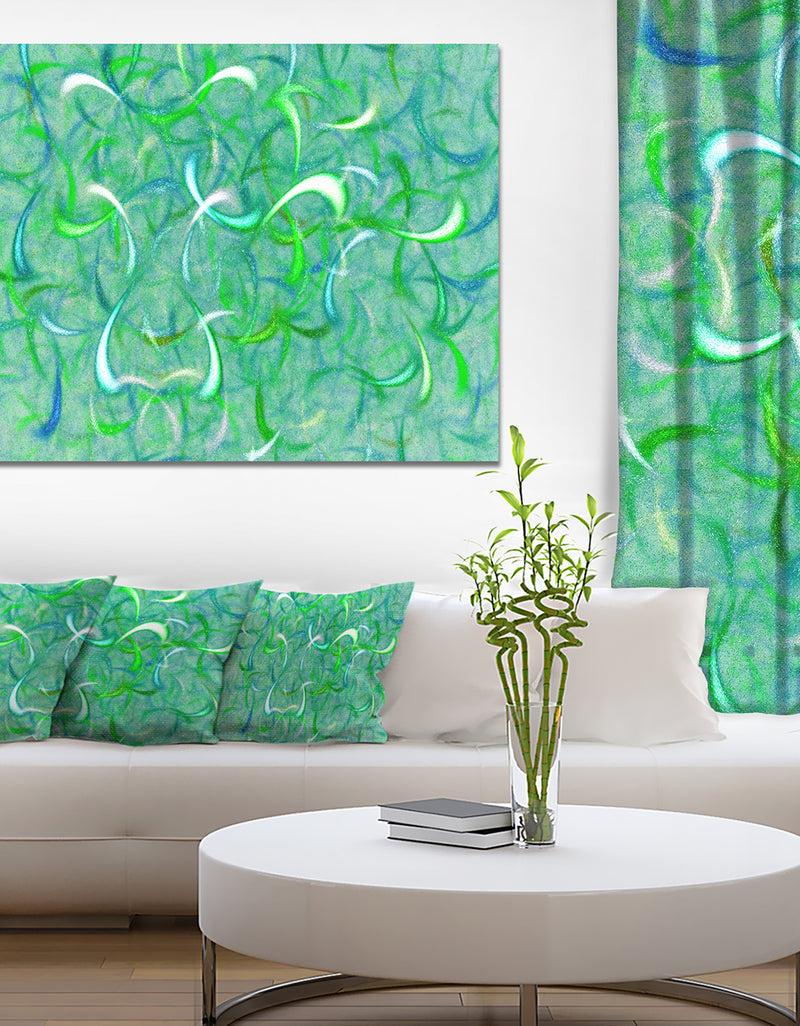 designq Green Watercolor Fractal Pattern'Large Abstract Canvas Art Print