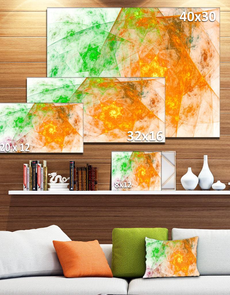 Designq Green Yellow Rotating Polyhedron - Extra Large Canvas Art Print