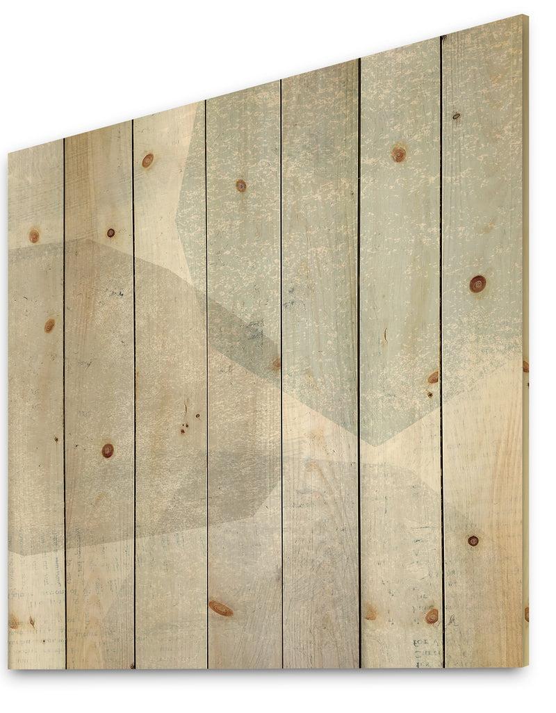 Designq Grey And White Collage I - Modern & Contemporary Print On Natural Pine Wood