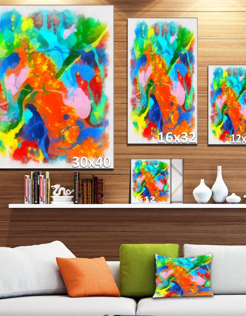 Designq Hand-drawn Abstract Floral Pattern - Extra Large Floral Canvas Art