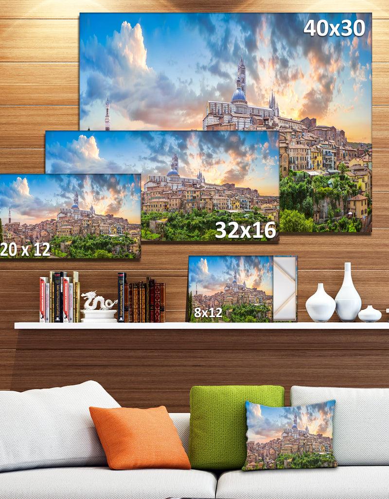 Designq Historic City Of Siena Panoramic View - Landscape Art Canvas Print
