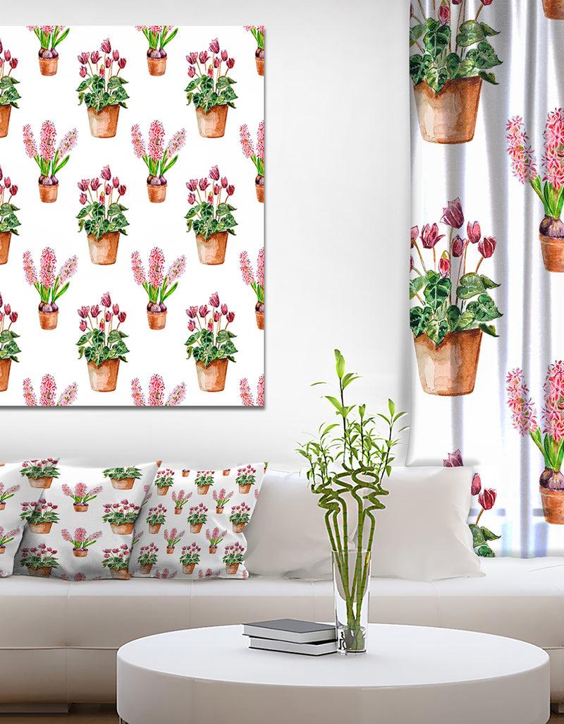 designq Home Flower - Floral Painting Print on Wrapped Canvas