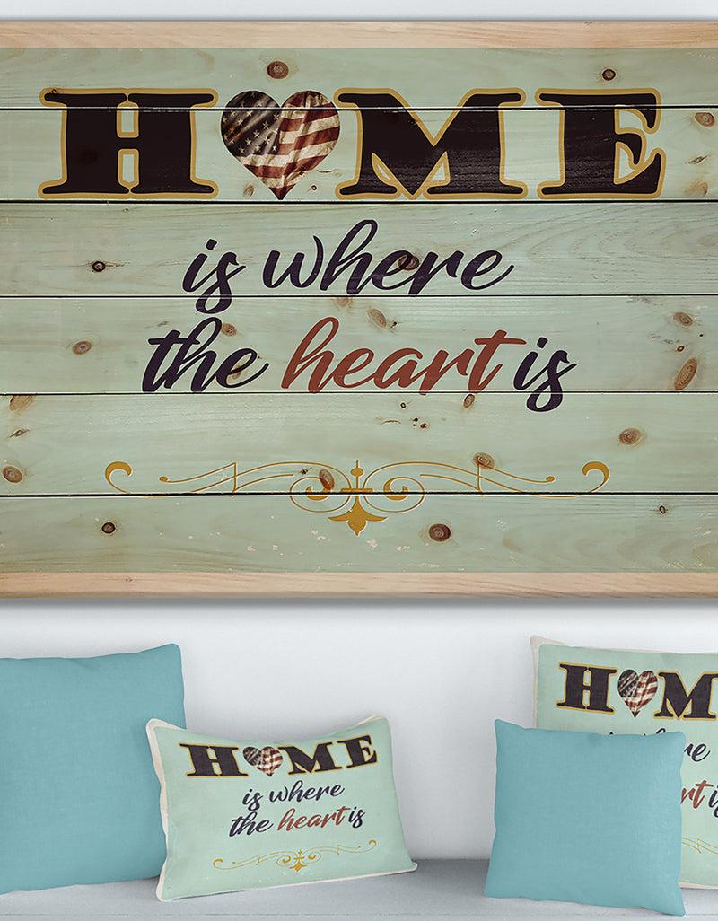 designq Home is where the heart is - Textual Entrance Art on Wood Wall Art