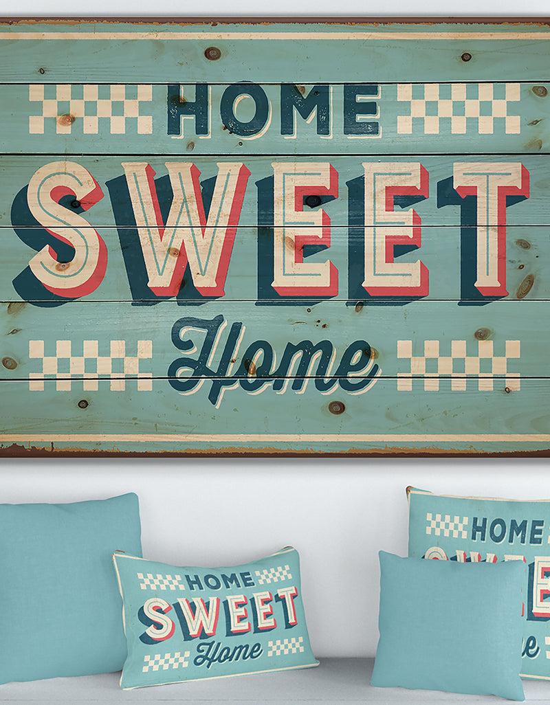 designq Home Sweet Home Vintage Rusty Metal - Textual Entrance Art on Wood Wall Art