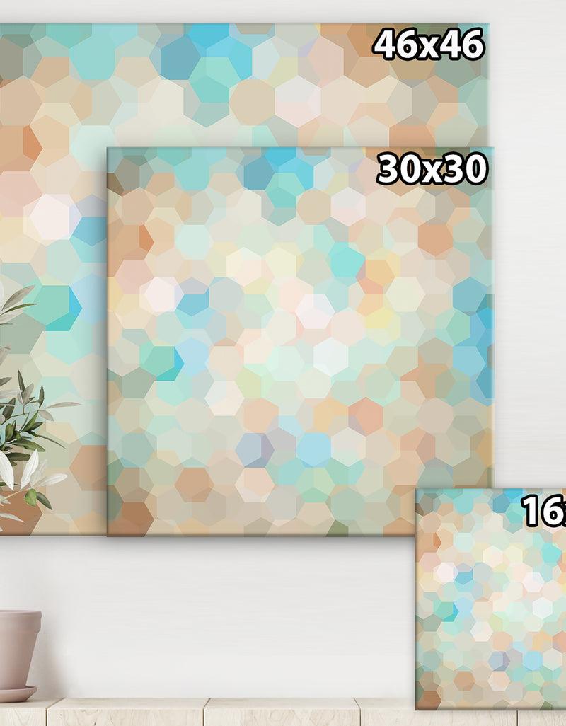 Designq Honeycomb Geometry In Pastel Colored Cluster - Modern & Contemporary Premium Canvas Wall Art