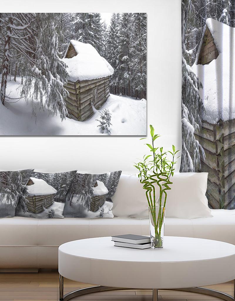 designq House in Magic Winter Forest - Modern Landscpae Wall Art