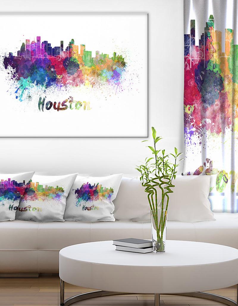 designq Houston Skyline - Cityscape Canvas Artwork Print