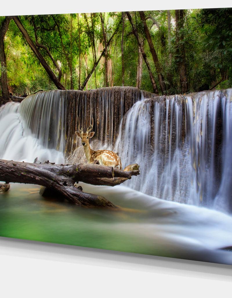 Designq Huai Mae Kamin Waterfall Photo - Canvas Art Print