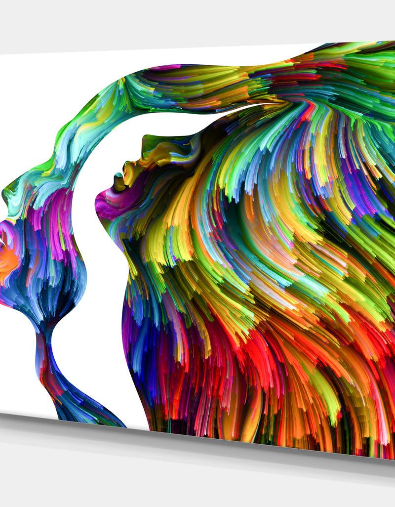 Designq Human Head Dream Together - Abstract People Print On Wrapped Canvas