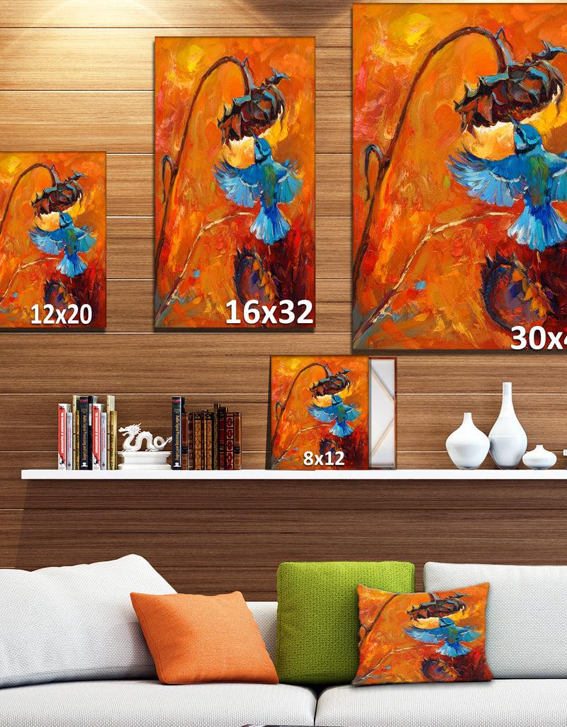 Designq Hummingbird - Animals Painting Print On Wrapped Canvas