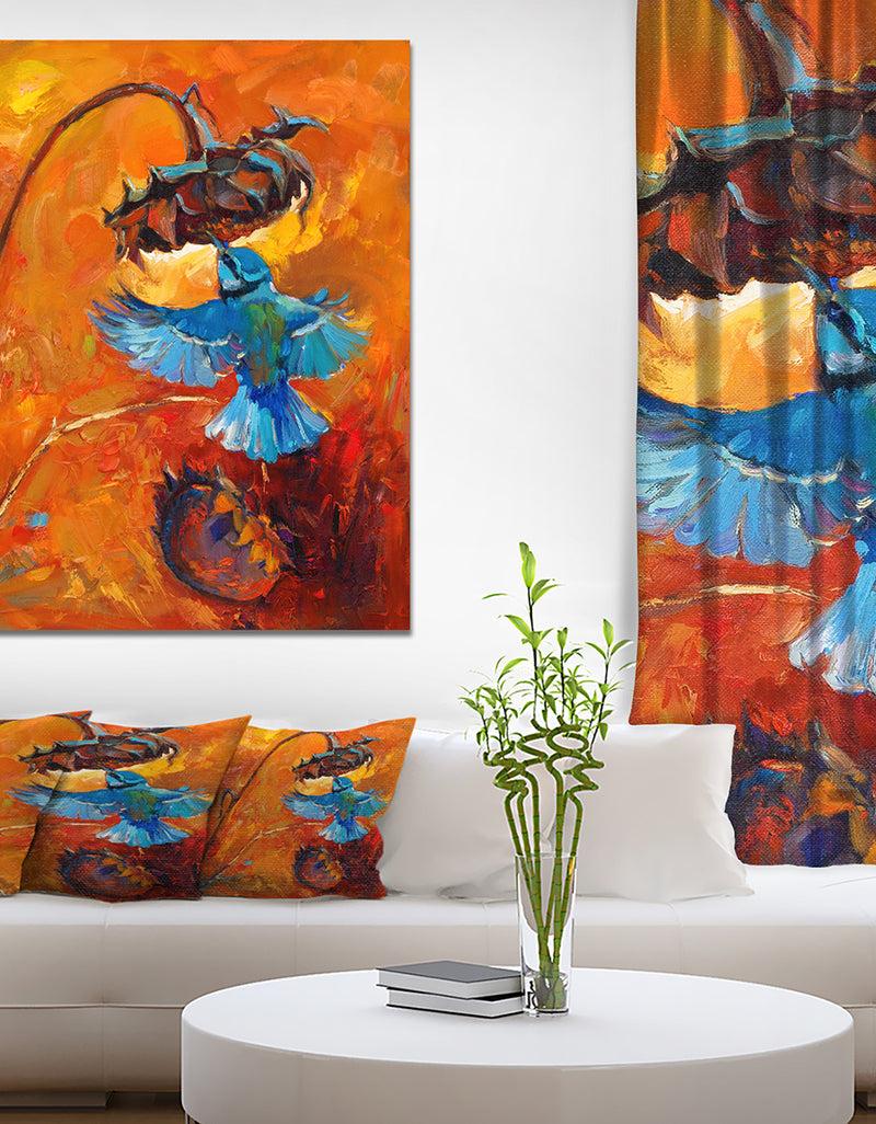 designq Hummingbird - Animals Painting Print on Wrapped Canvas