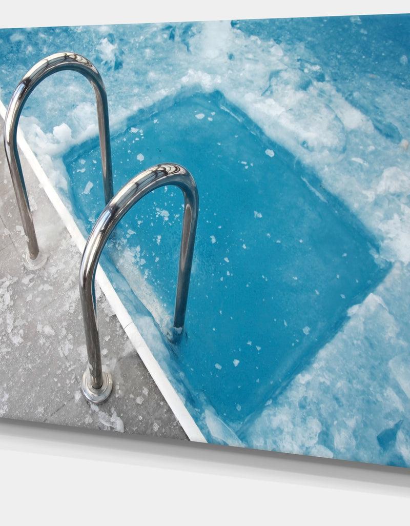 Designq Ice Swimming Blue Pool - Photography Canvas Print