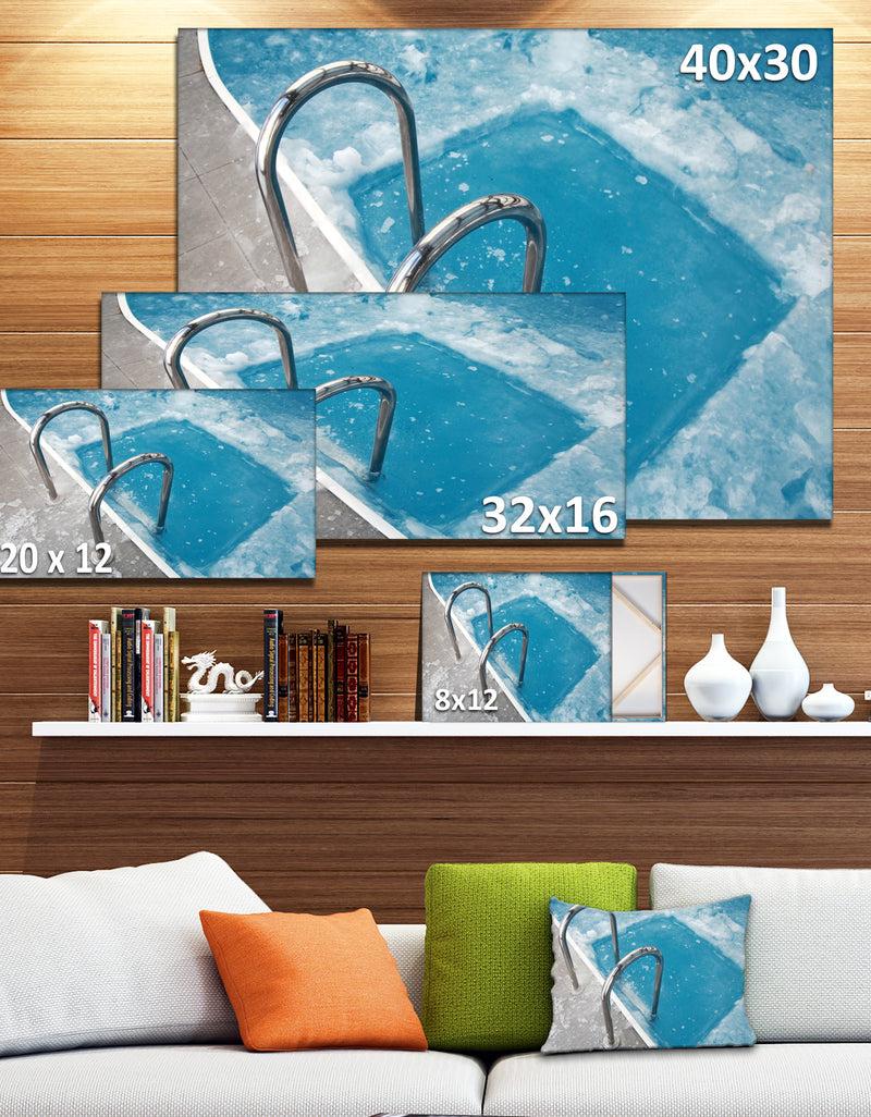 Designq Ice Swimming Blue Pool - Photography Canvas Print