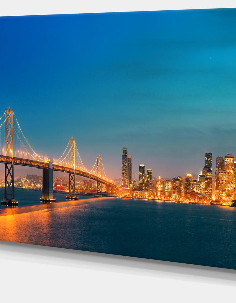 Designq Illuminated San Francisco Skyline - Cityscape Canvas Print