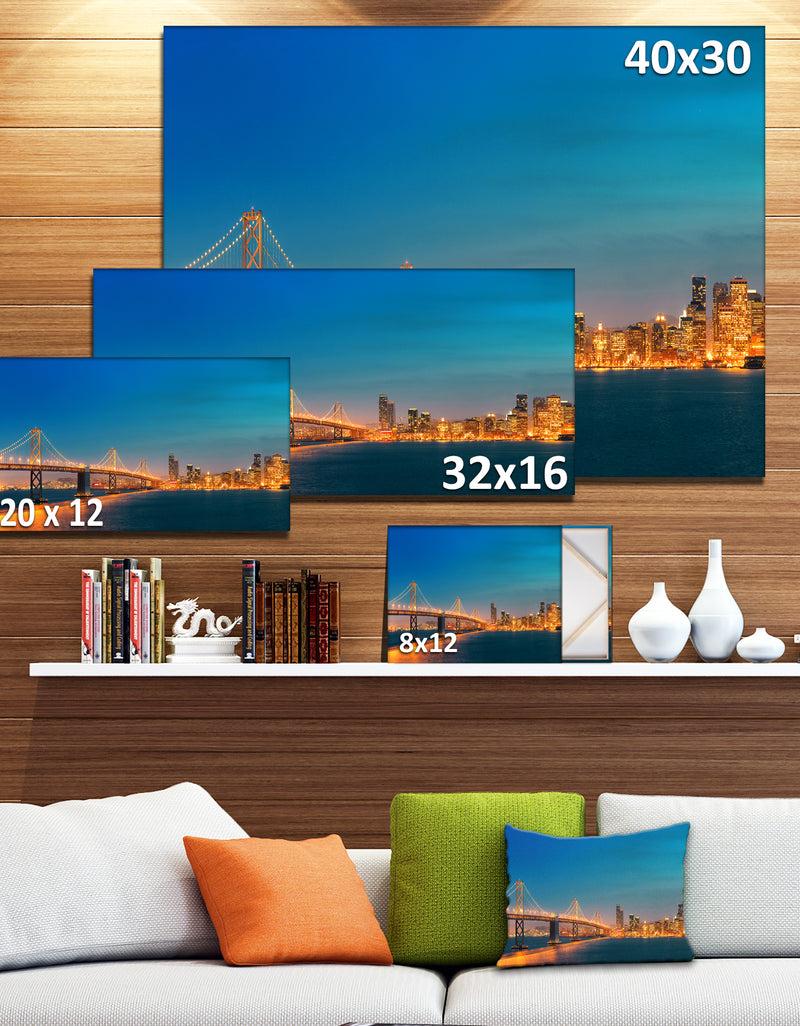 Designq Illuminated San Francisco Skyline - Cityscape Canvas Print