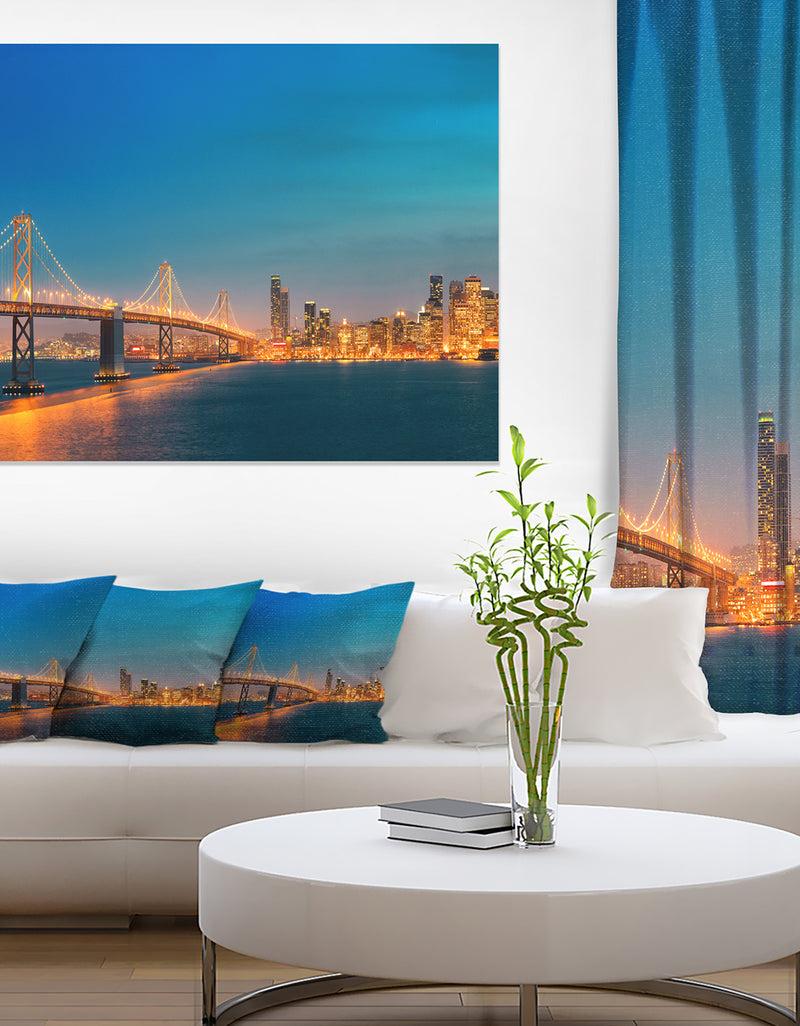 designq Illuminated San Francisco Skyline - Cityscape Canvas print