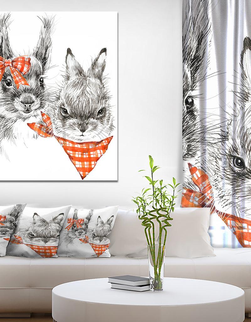 designq Illustration of cute animals - Farmhouse Animal Painting Print on Wrapped Canvas