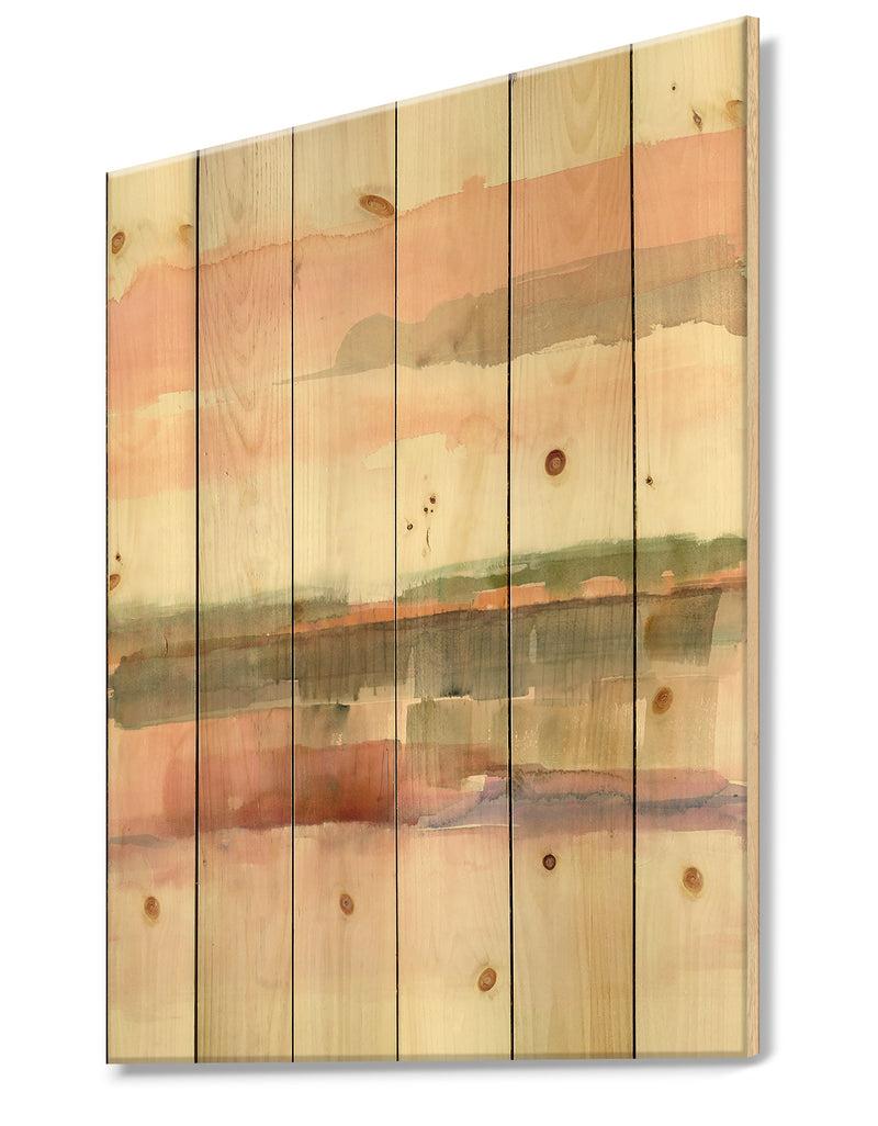 Designq Influence Of Line And Color - Traditional Floral Print On Natural Pine Wood