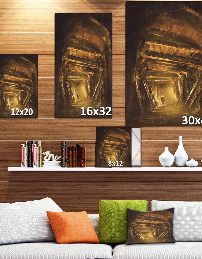 Designq Inside Of The Mine Shaft - Landscapes Contemporary On Wrapped Canvas
