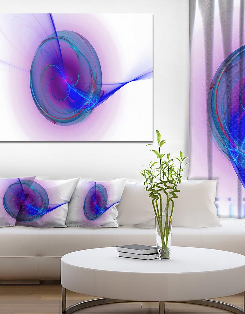 designq Large Blue Fractal Design - Large Glossy Canvas Art Print